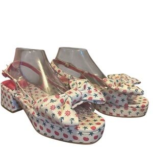 Jeffrey Campbell Women's Bow Sandals - Cream and Red